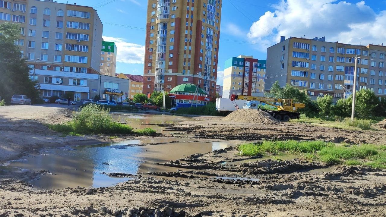 Возле лужи на бульваре Архитекторов стоит ужасная вонь