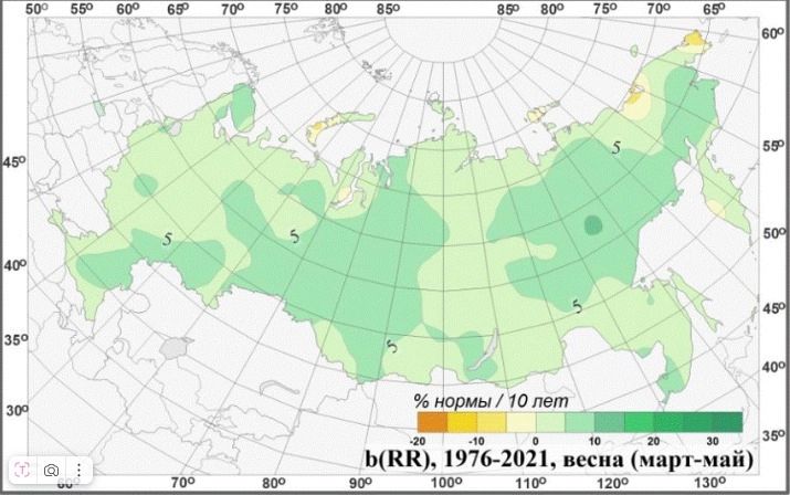 Климатические изменения в России весной 2025 года. Осадки