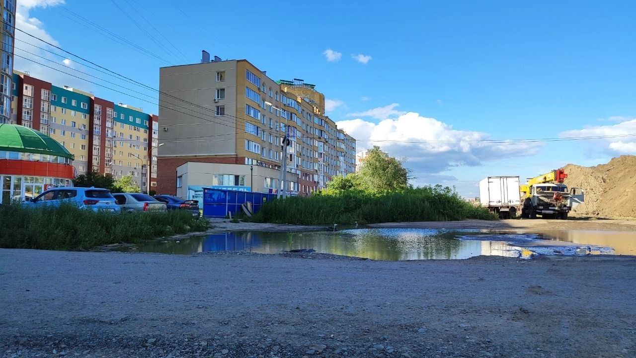 Возле лужи на бульваре Архитекторов стоит ужасная вонь